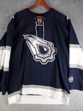 Koho Edmonton Oilers Jersey Mens Extra Large Blue White Oil Drop Lace NHL Blank